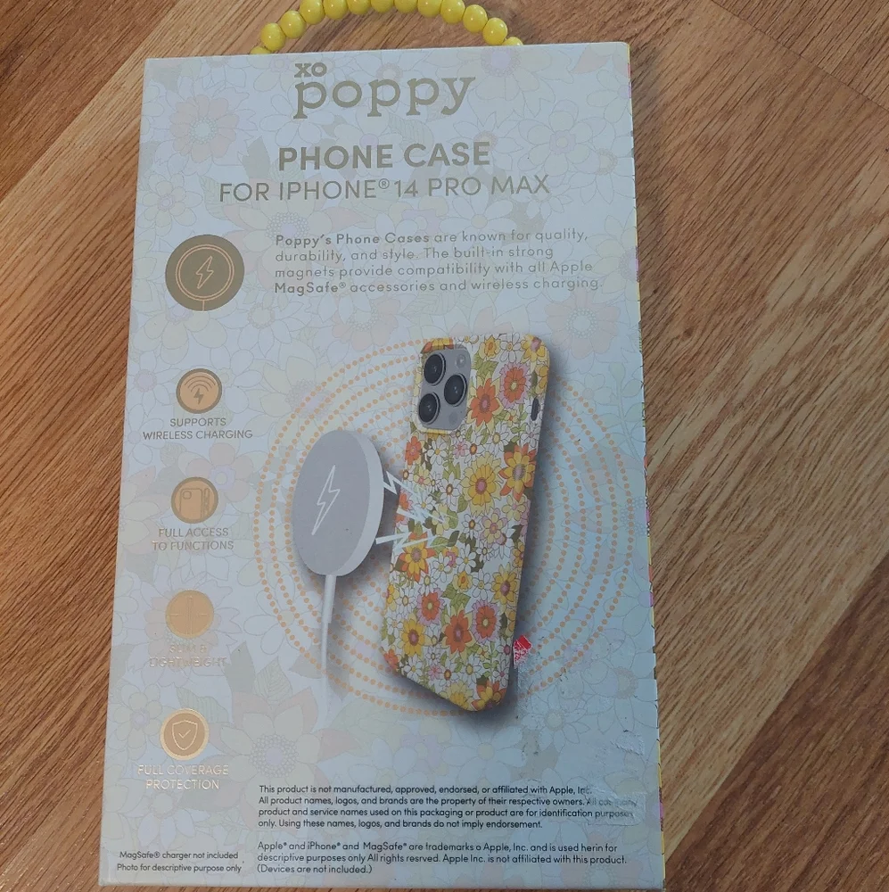 XO Poppy For iPhone 14 Pro Max Floral Phone Case NWOT